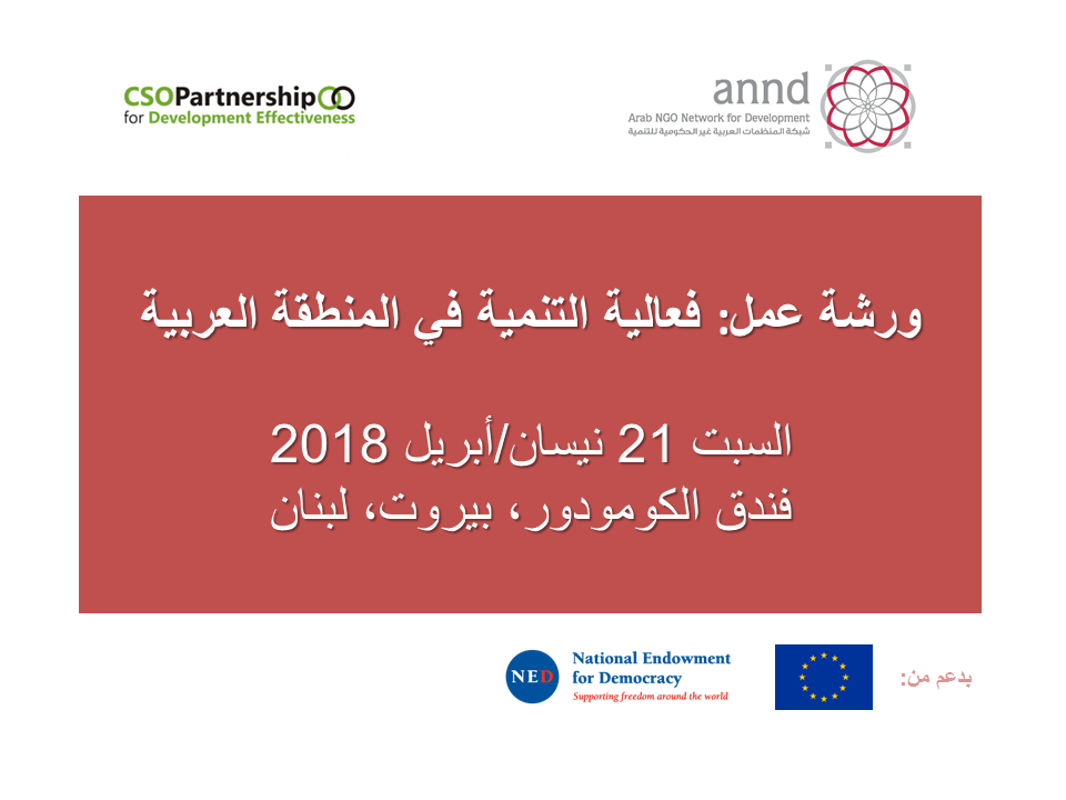 ورشة عمل حول فعالية التنمية في المنطقة العربية